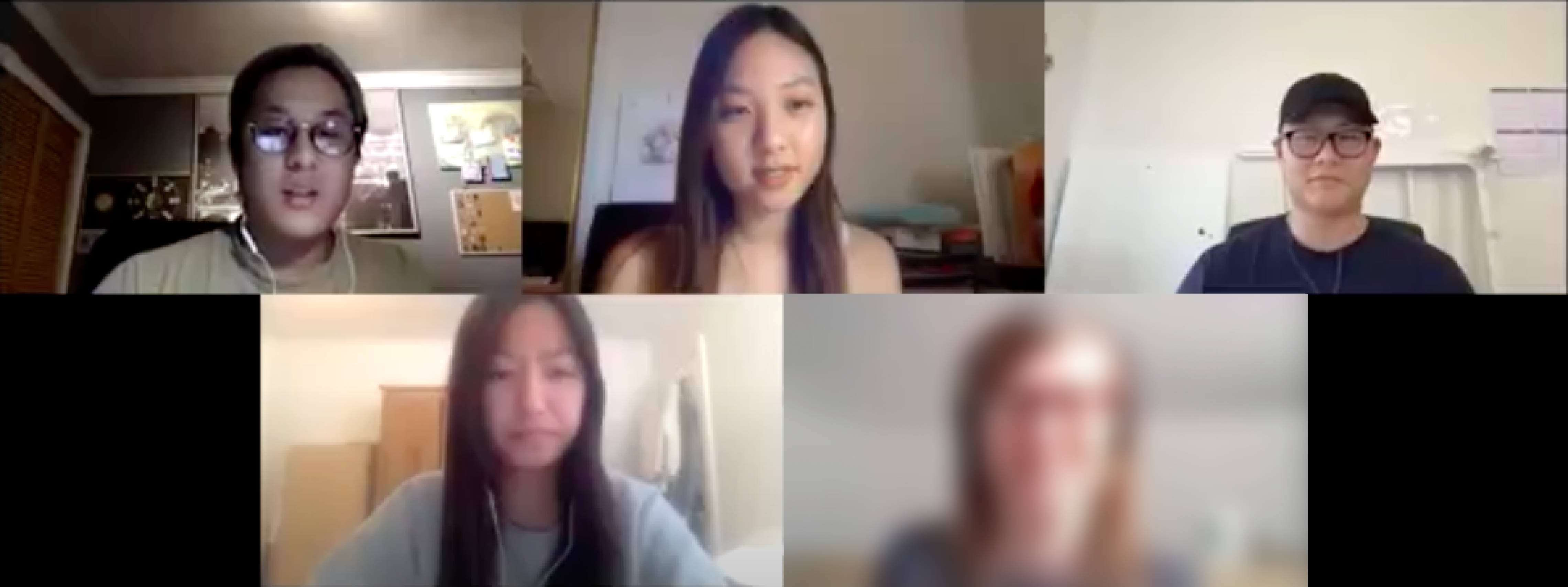 Screenshot of my team and I conducting a Zoom interview