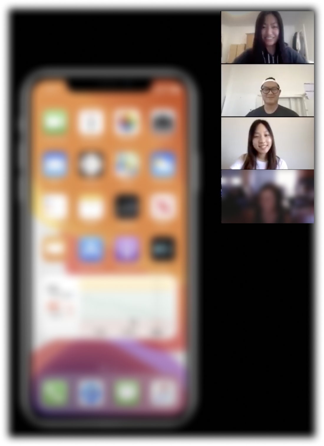 Blurred out screenshot of usability testing over Zoom